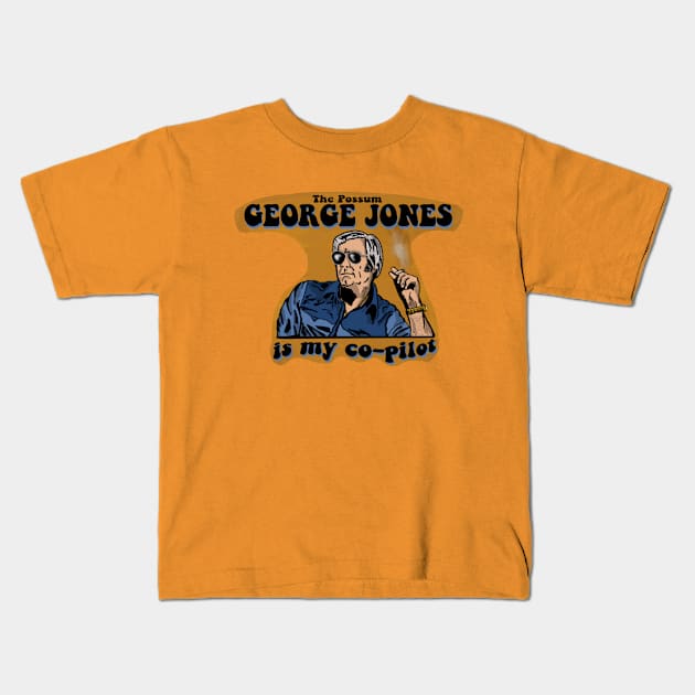 George Jones is My Co-Pilot Kids T-Shirt by TL Bugg